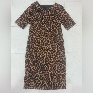 J. Crew Long Sleeve Animal Print Dress
